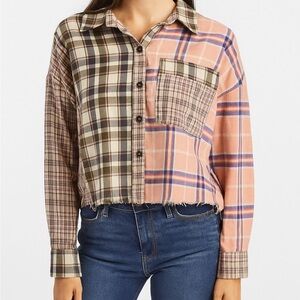 Dance and Marvel‎ plaid button-up, size large, NWT